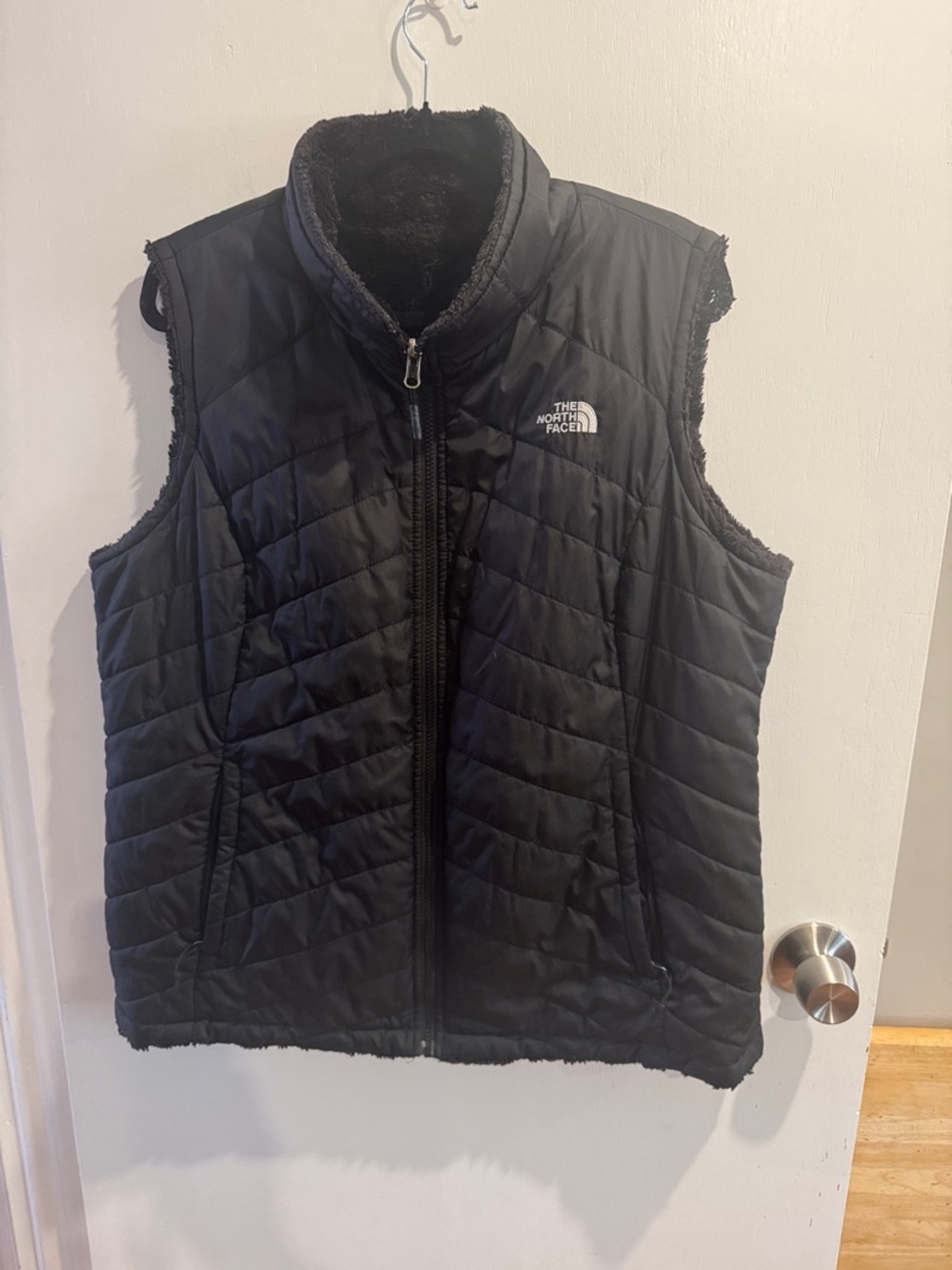 The North Face Black Quilted Fleece-Lined Vest